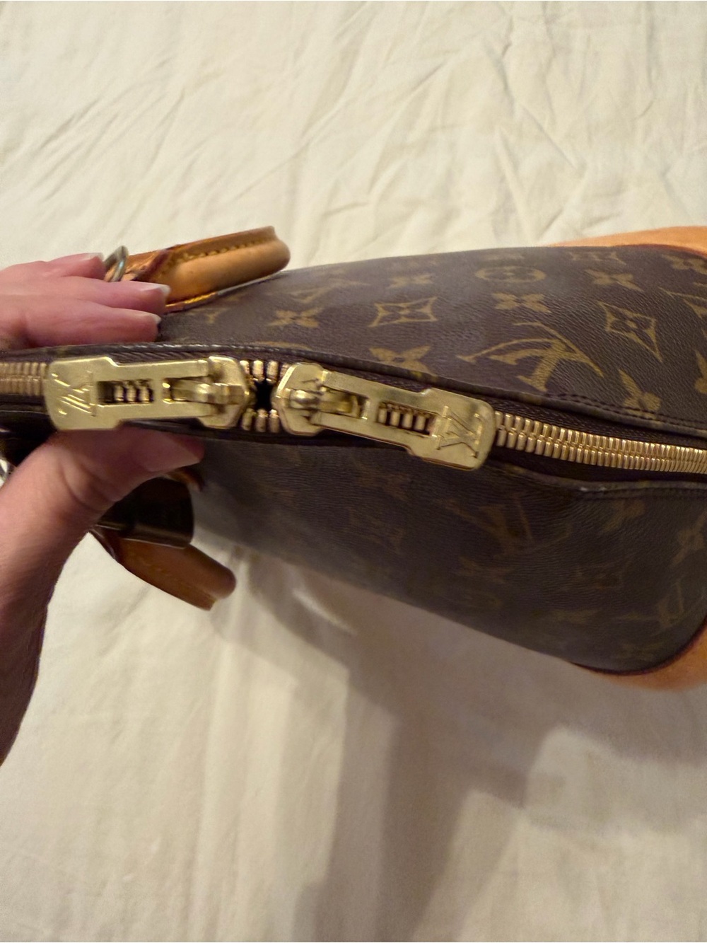 Louis Vuitton Monogram Alma Satchel - Brown & Tan Leather - Picture 5 of 5